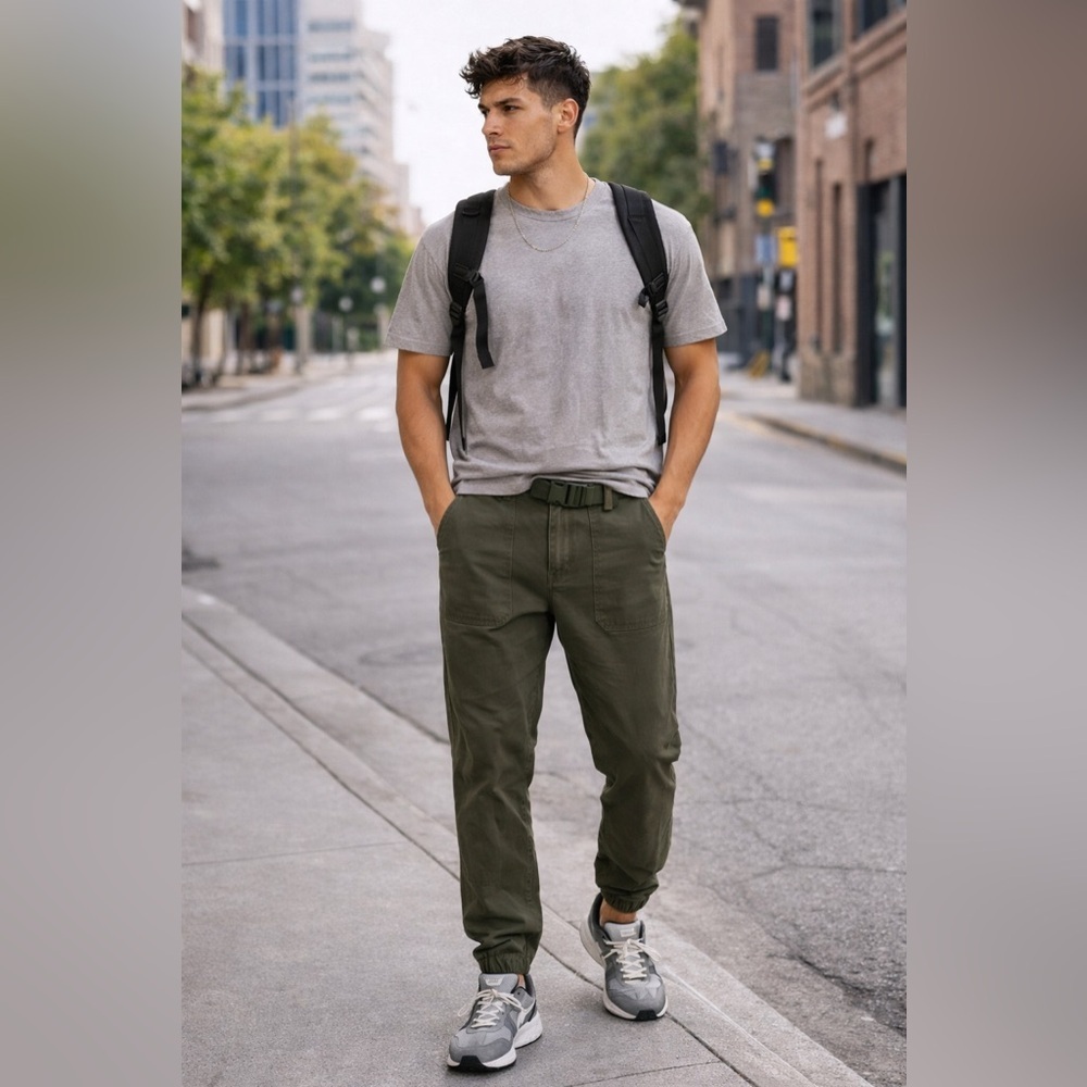 UNIQLO Olive Utility Jogger Pants – Size M (30–33” Waist)